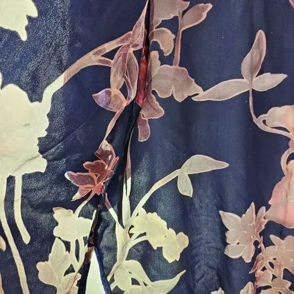 Hinge Seattle Women's Velvet‎ Kimono OS Blue Purple Pink Open Front - Picture 5 of 11